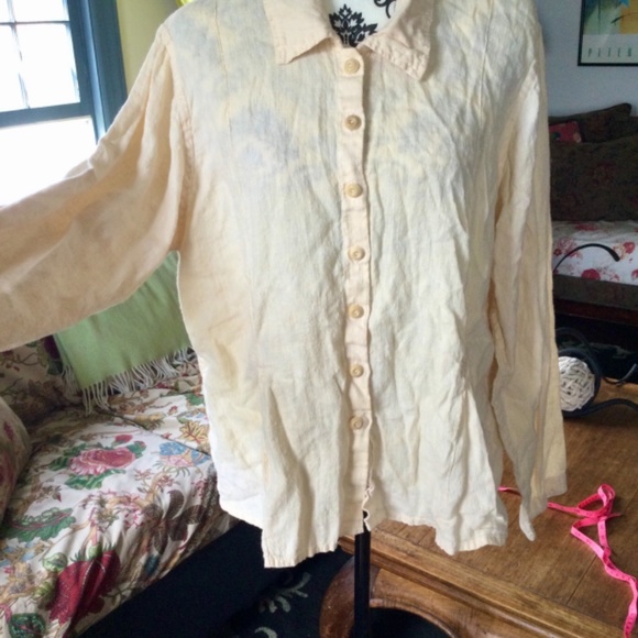 Flax 100% Linen button up shirt MEDIUM - Picture 3 of 14